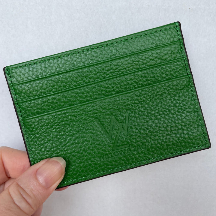 Willow & Zac Faith leather card holder Emerald