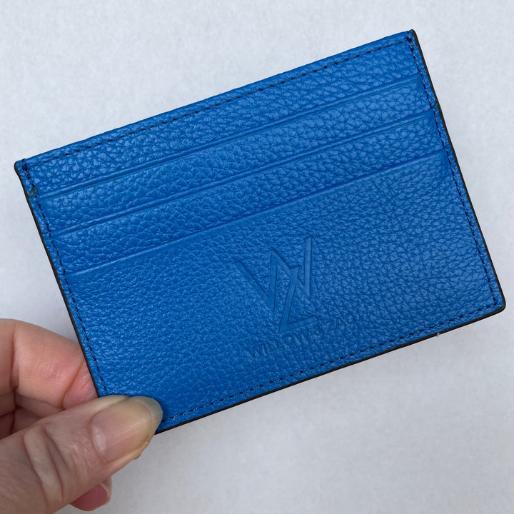 Willow & Zac Faith leather card holder Cobalt