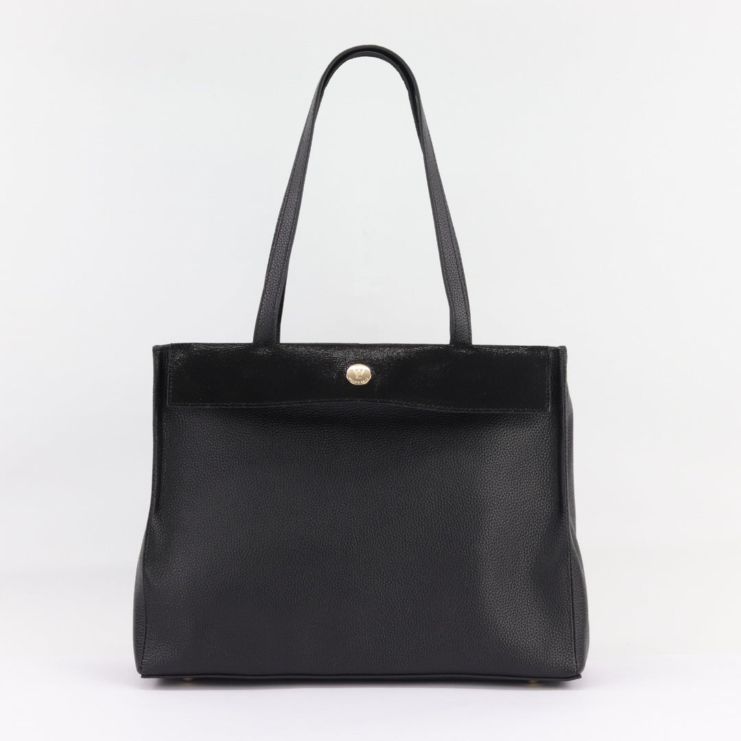 Willow & Zac Eleanor leather tote Black with black cosmos