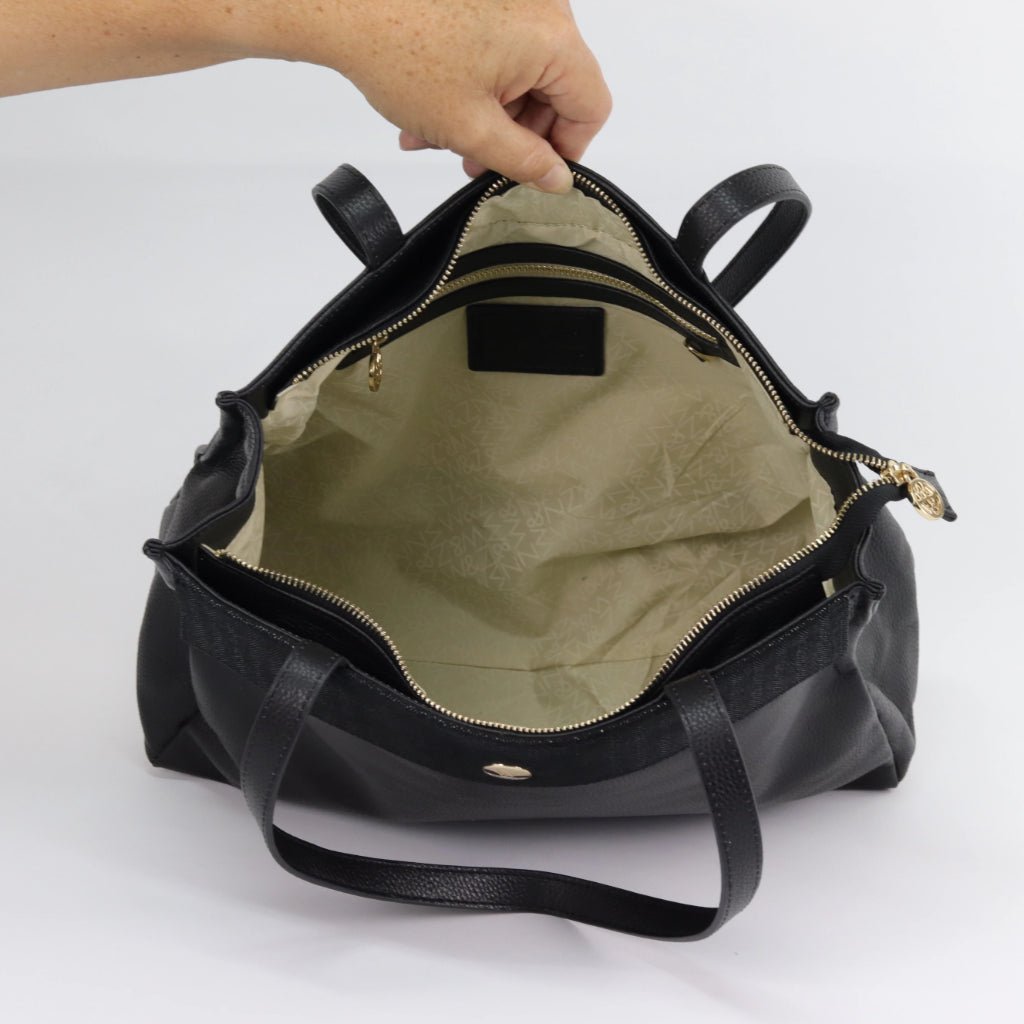 Willow & Zac Eleanor leather tote Black with black cosmos