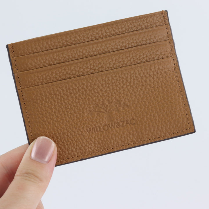 Willow & Zac Faith leather card holder Caramel