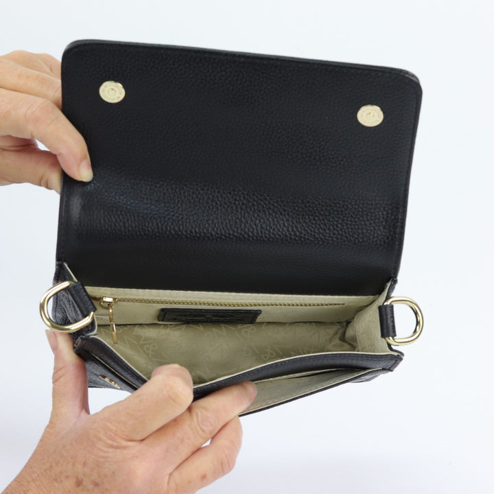 Willow & Zac Lily leather crossbody shoulder bag black