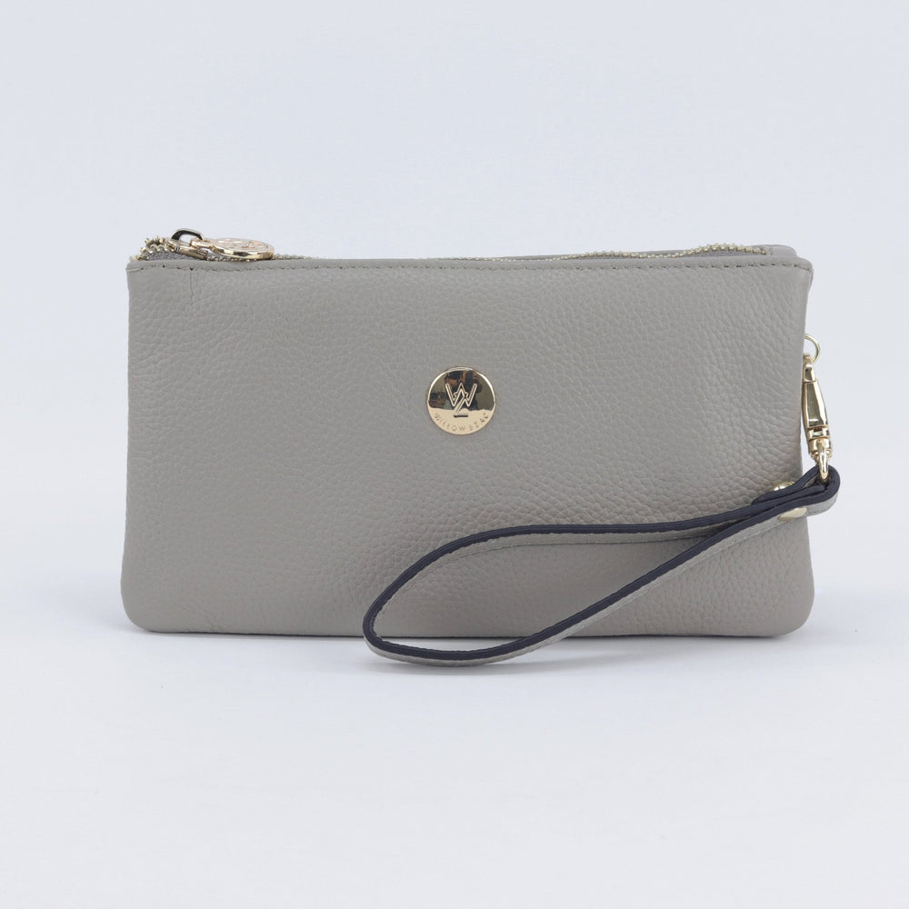 Willow & Zac Polly leather  wristlet clutch ash #colour_ash