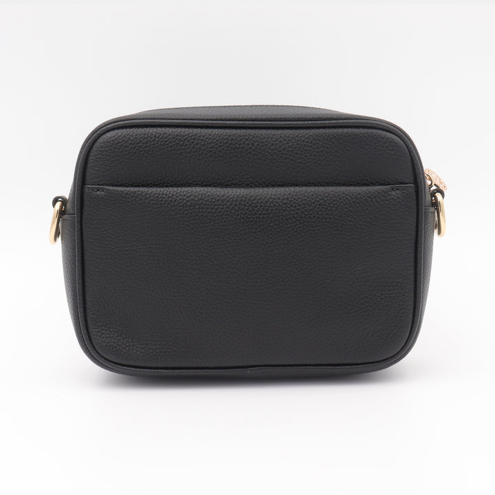 Bree Pebbled Leather Camera Crossbody Bag - Black