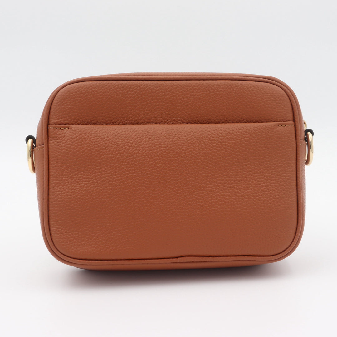 Bree Pebbled Leather Camera Crossbody Bag - Spice