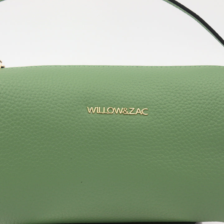 Mia Pebbled Leather Mini Barrel Bag - Sage