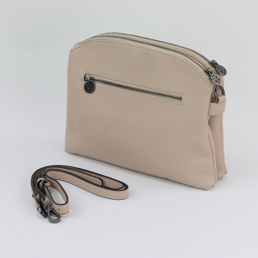 Willow & Zac Abigail leather crossbody bag nude BLACK HARDWARE #colour_nude-black-hardware