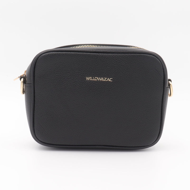 Willow &amp; Zac Bree Pebbled Leather Camera Crossbody Bag - Black