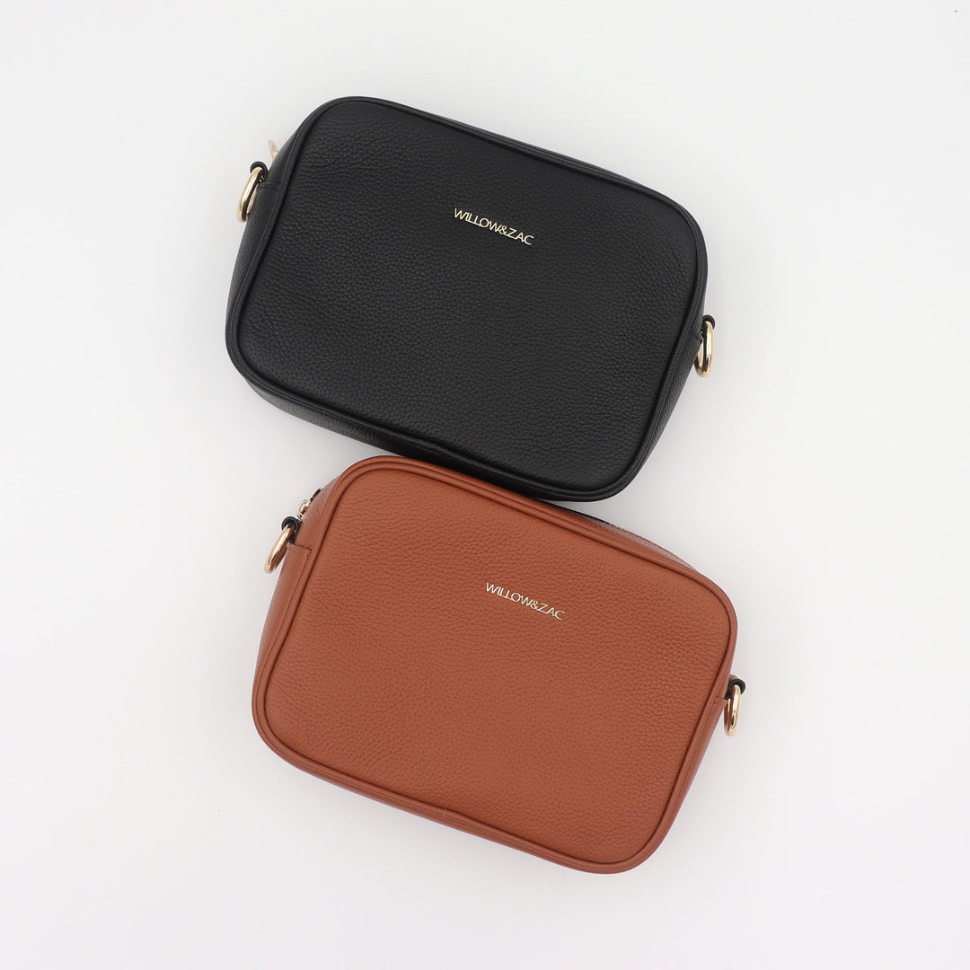 Willow &amp; Zac Bree Pebbled Leather Camera Crossbody Bag - Spice