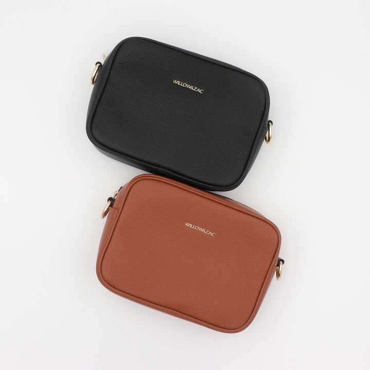 Willow &amp; Zac Bree Pebbled Leather Camera Crossbody Bag - Spice