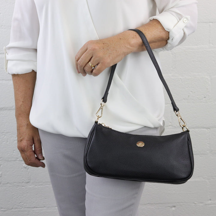 Willow & Zac Bronte leather shoulder bag DISCONTINUED black