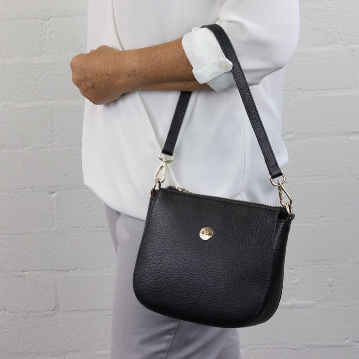 Willow & Zac Clara leather shoulder bag black
