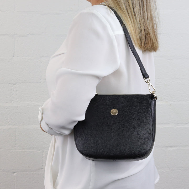 Willow & Zac Clara leather shoulder bag black