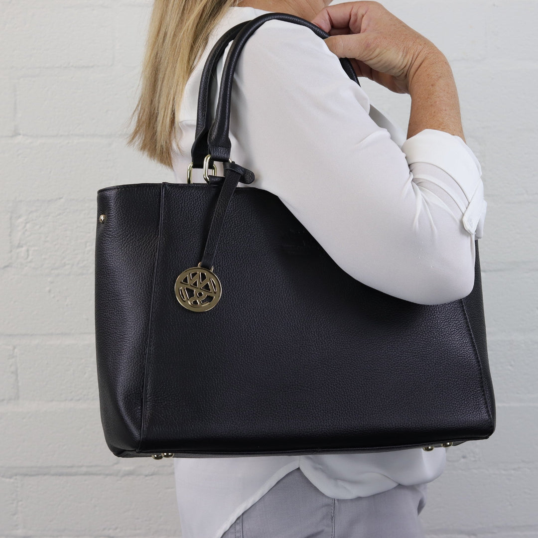 Willow & Zac Corinne leather tote black