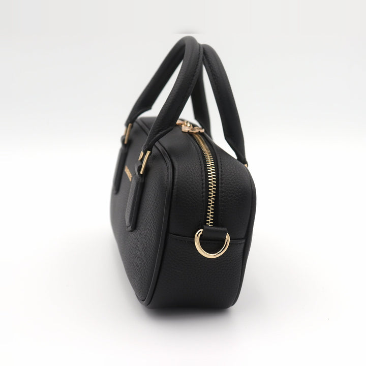 Willow &amp; Zac Elara Pebbled Leather Small Bowler Crossbody Bag - Black