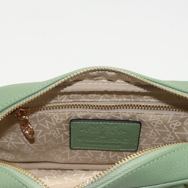 Willow &amp; Zac Elara Pebbled Leather Small Bowler Crossbody Bag - Sage