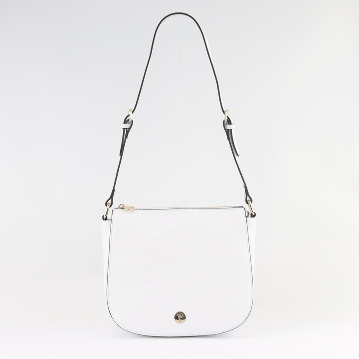 Willow & Zac Ingrid pebbled leather shoulder bag brilliant white