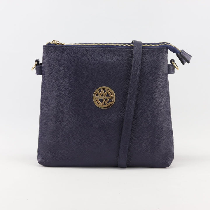 Willow & Zac Jacqui leather or suede crossbody navy