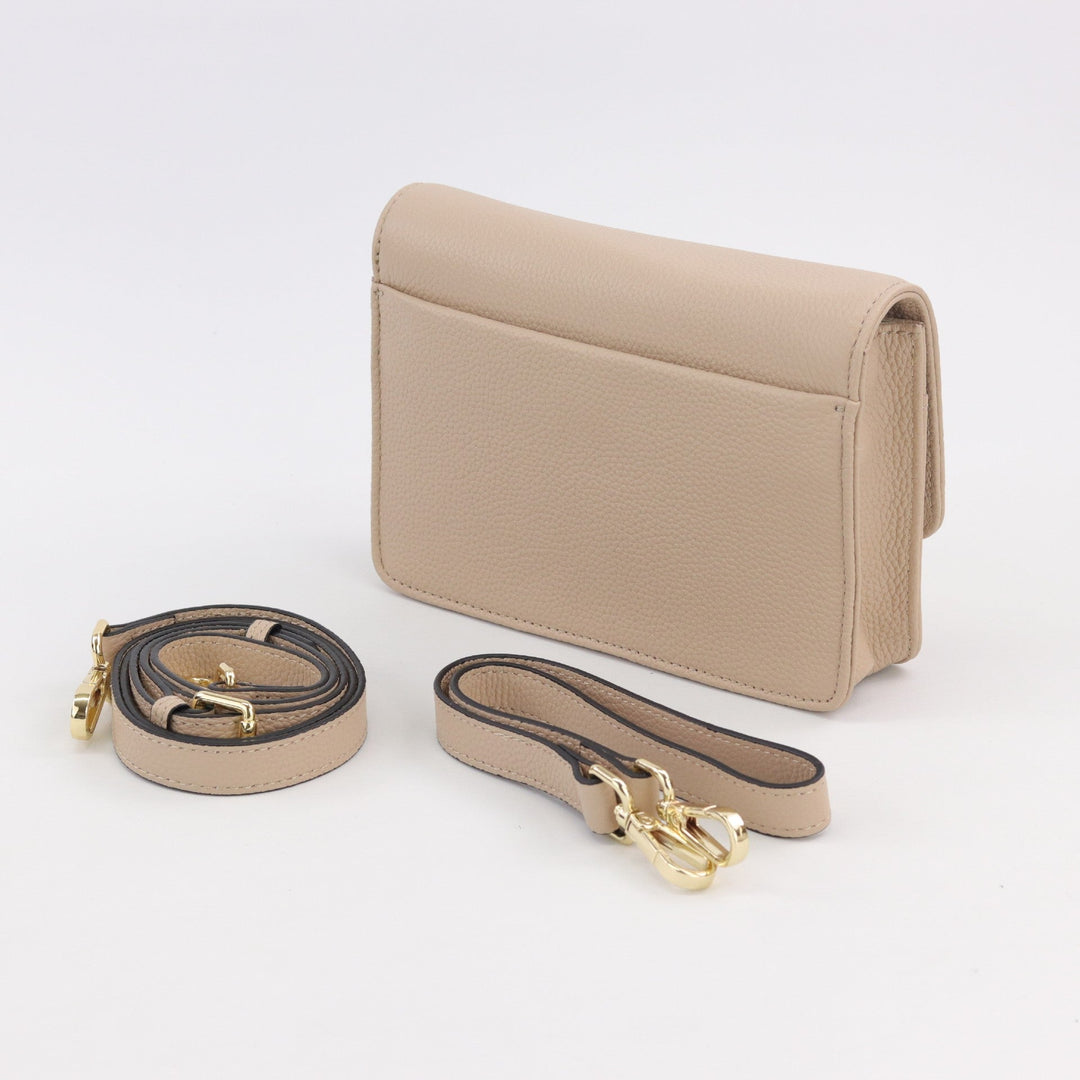 Willow & Zac Lily leather crossbody shoulder bag nude