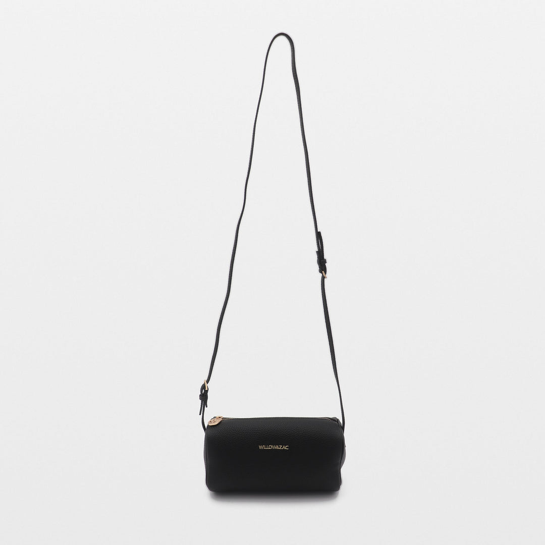 Willow &amp; Zac Mia Pebbled Leather Mini Barrel Bag - Black