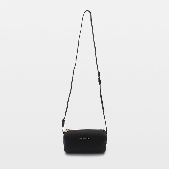 Willow &amp; Zac Mia Pebbled Leather Mini Barrel Bag - Black