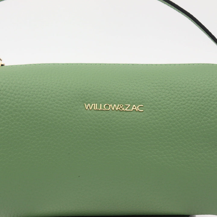 Willow &amp; Zac Mia Pebbled Leather Mini Barrel Bag - Sage
