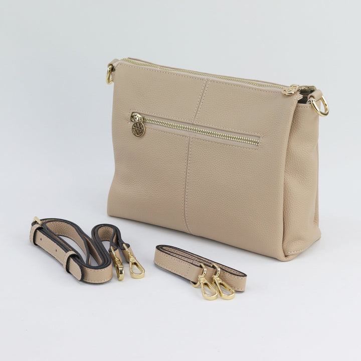 Willow & Zac Nina leather shoulder bag nude
