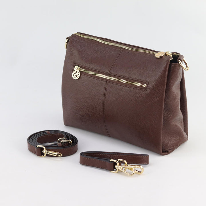 Willow & Zac Nina leather shoulder bag chocolate