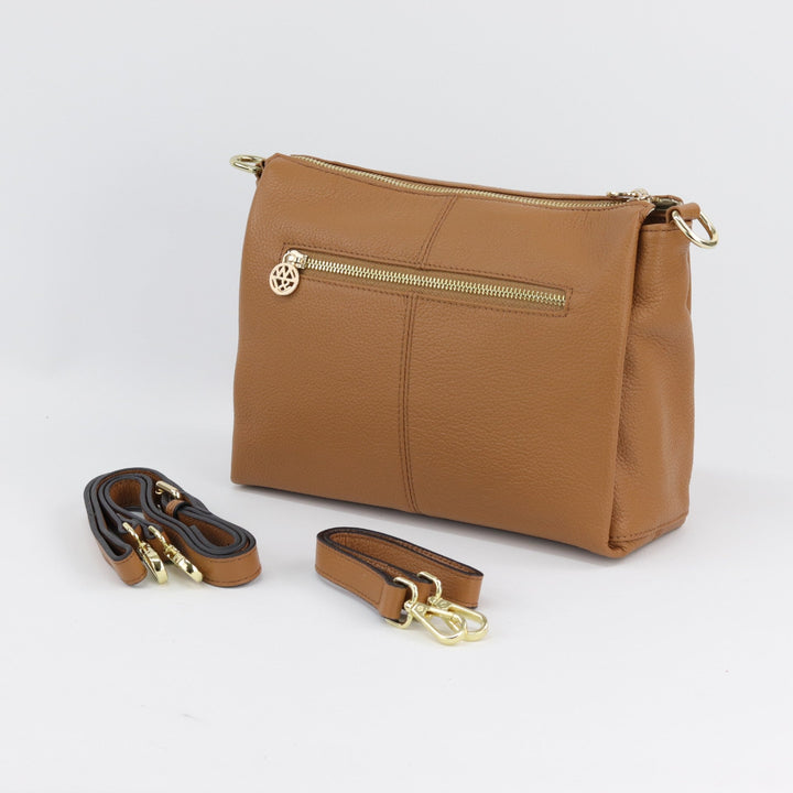 Willow & Zac Nina leather shoulder bag nude