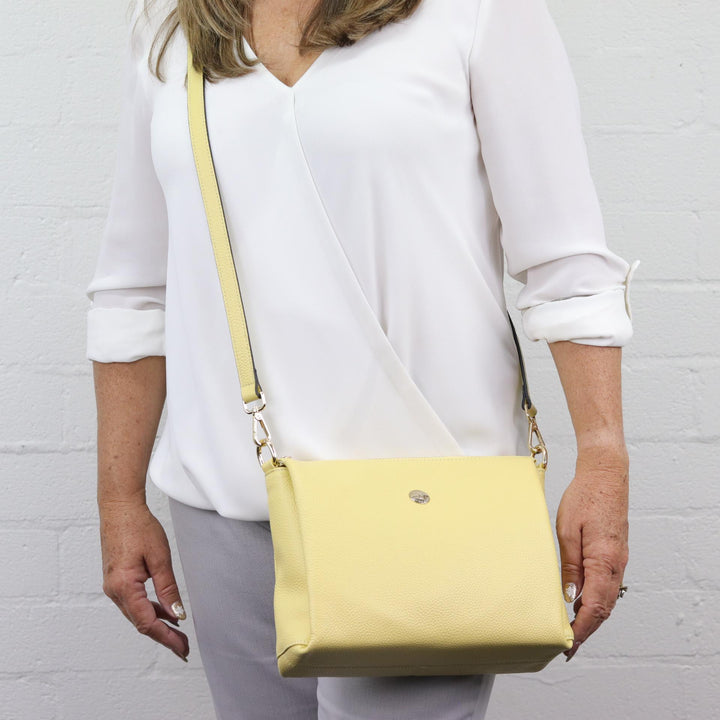Willow & Zac Nina leather shoulder bag butter yellow