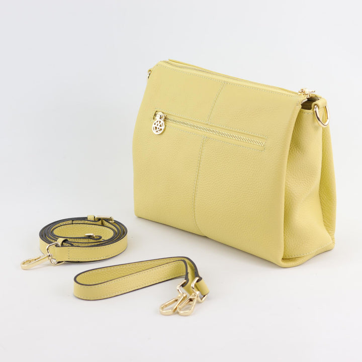 Willow & Zac Nina leather shoulder bag butter yellow