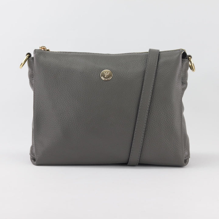 Willow & Zac Nina leather shoulder bag dark grey