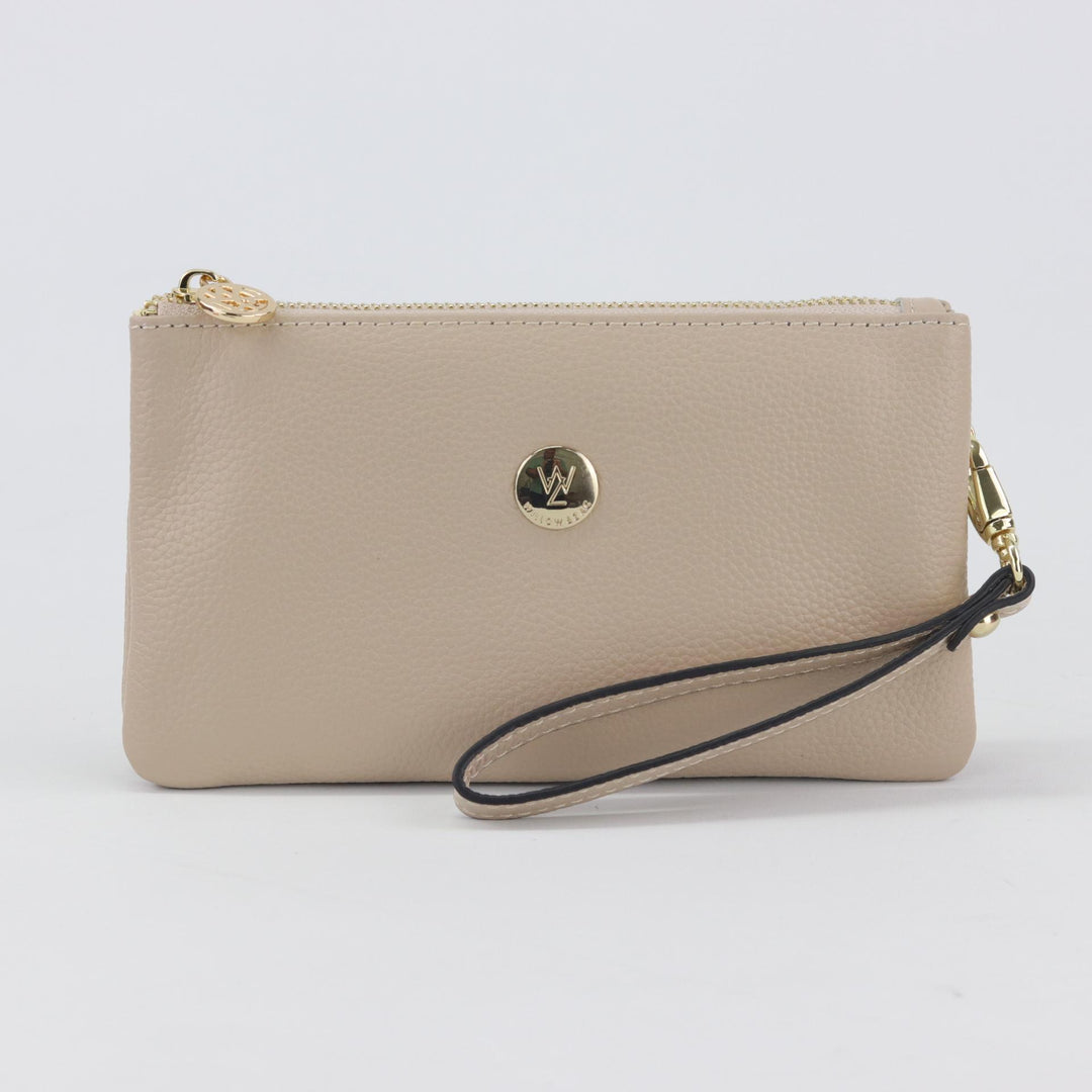Willow & Zac Polly leather wristlet clutch nude #colour_nude
