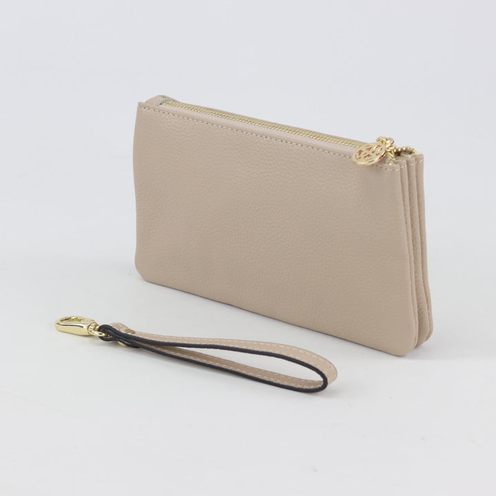 Willow & Zac Polly leather wristlet clutch nude #colour_nude