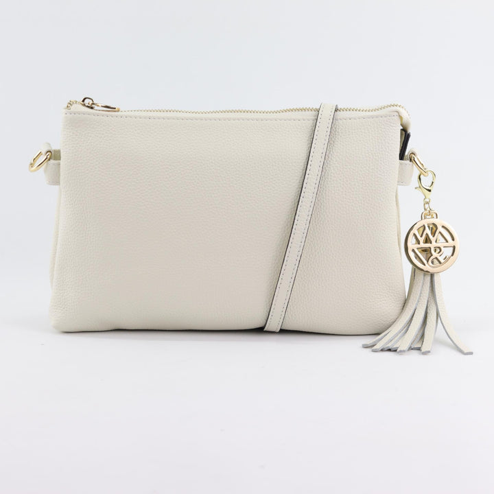 Willow & Zac Ruby leather clutch crossbody bag ivory #colour_ivory