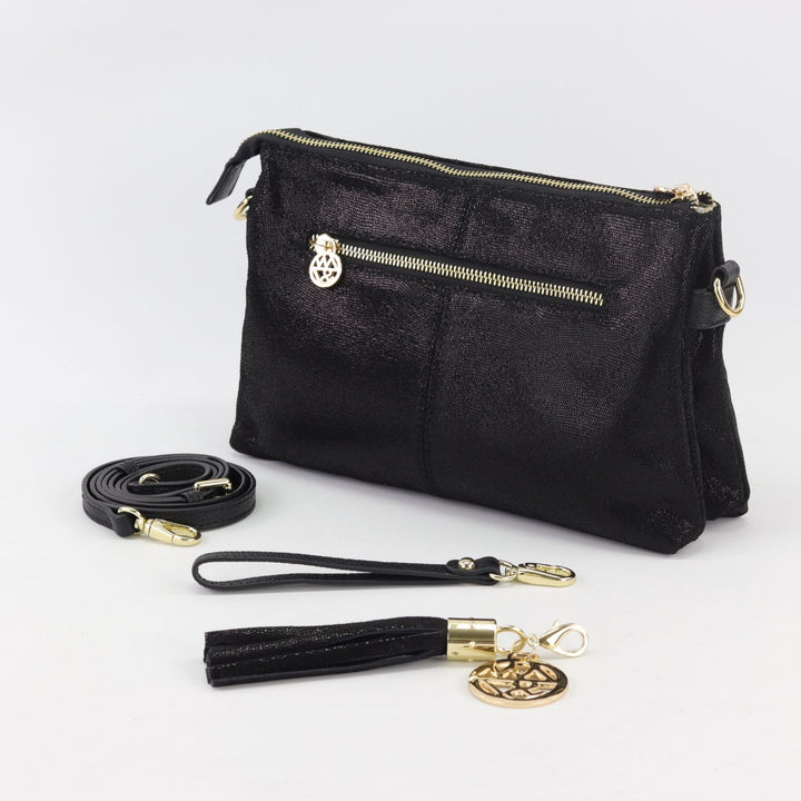 Willow & Zac Ruby leather clutch crossbody bag black cosmos #colour_black-cosmos