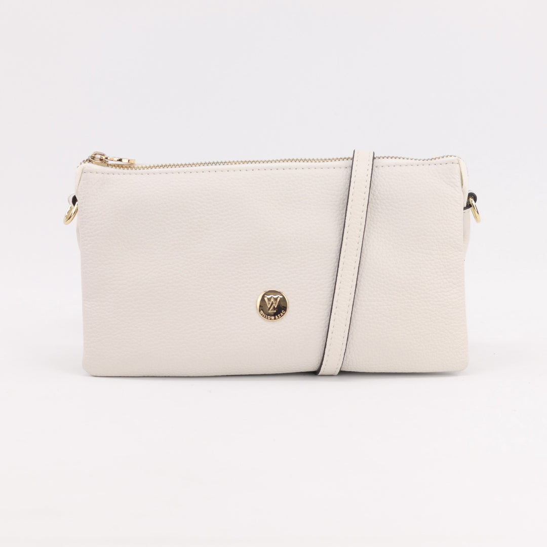 ultra white genuine leather handbag with quality gold hardware#colour_white