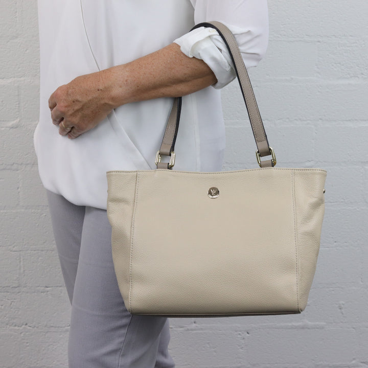 Reanna vanilla taupe leather tote DISCONTINUED
