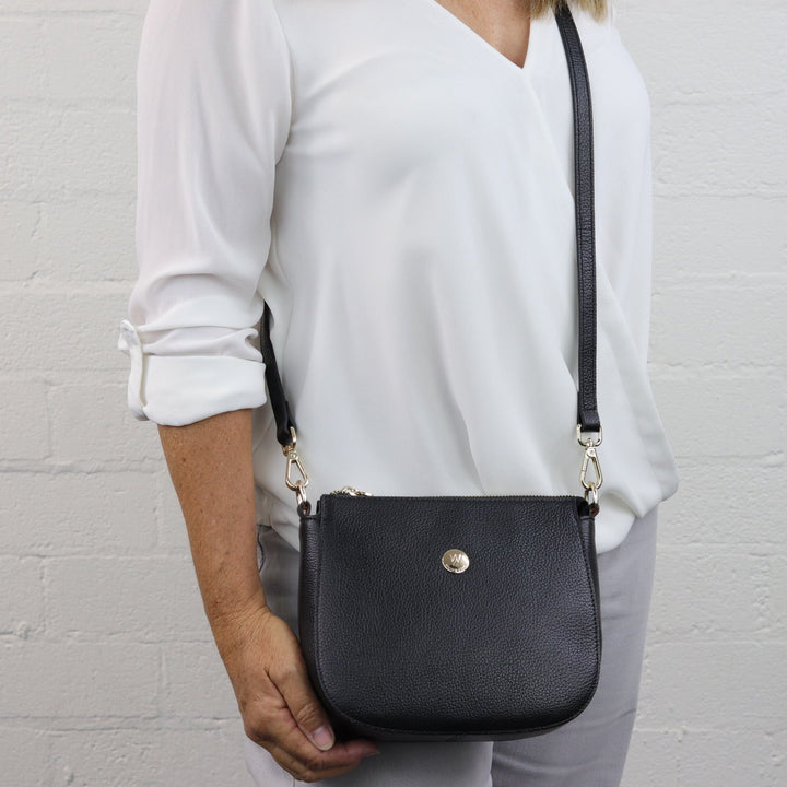 Willow & Zac Clara leather shoulder bag black
