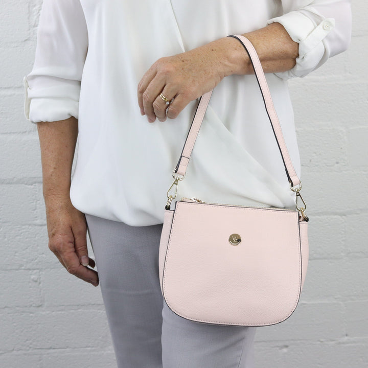 Willow & Zac Clara pink whisper leather shoulder bag DISCONTINUED