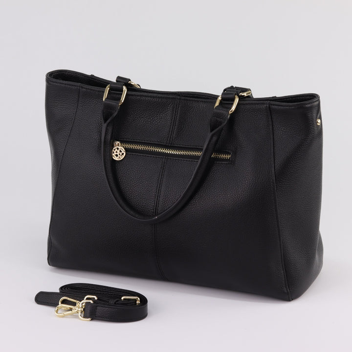 Willow & Zac Corinne leather tote black