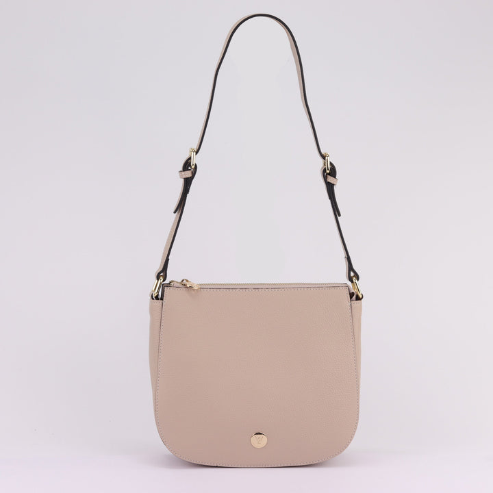 Willow & Zac Ingrid pebbled leather shoulder bag nude