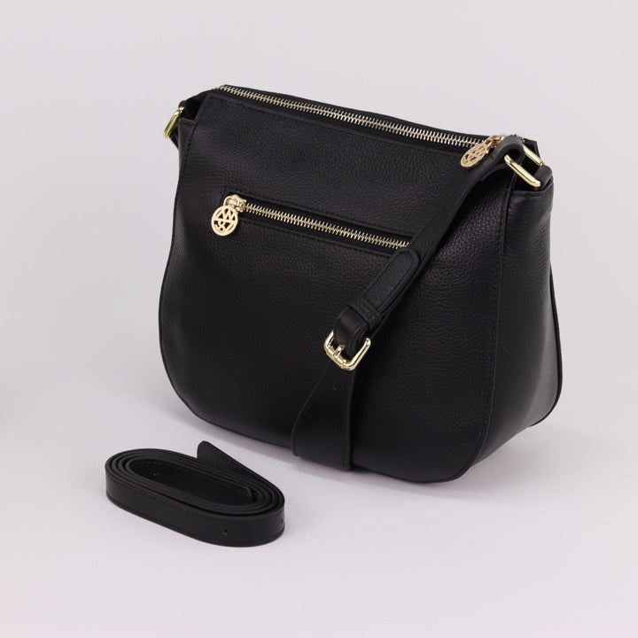 Willow & Zac Ingrid pebbled leather shoulder bag black