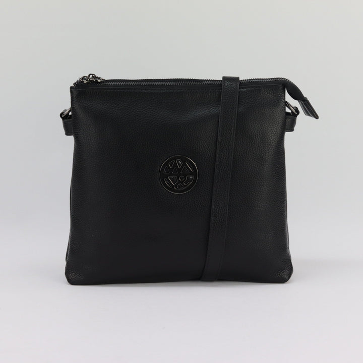 Willow & Zac Jacqui leather or suede crossbody black BLACK HARDWARE