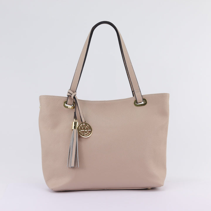Willow & Zac Kiera leather tote nude
