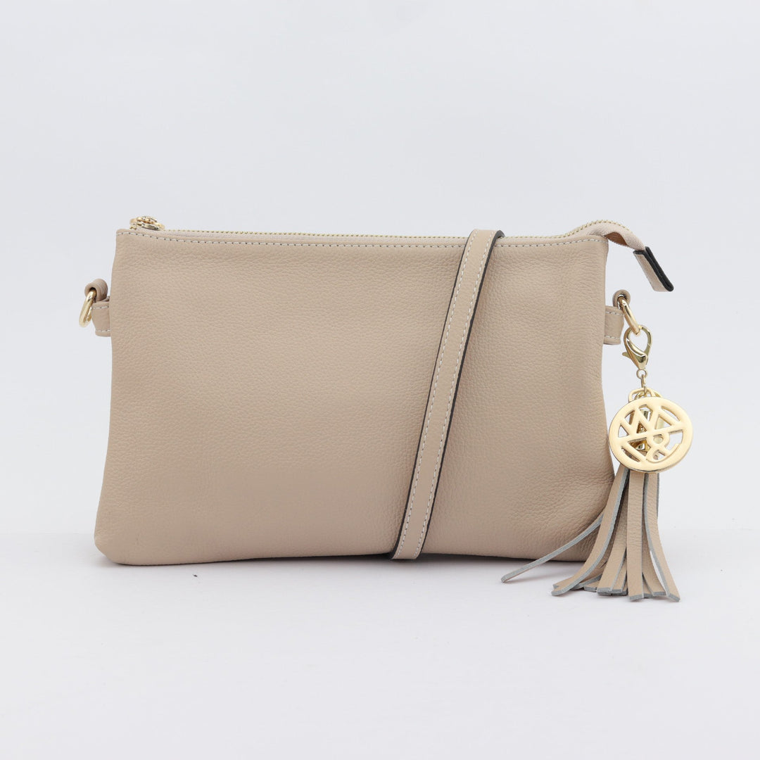 Willow & Zac Ruby leather clutch crossbody bag nude #colour_nude