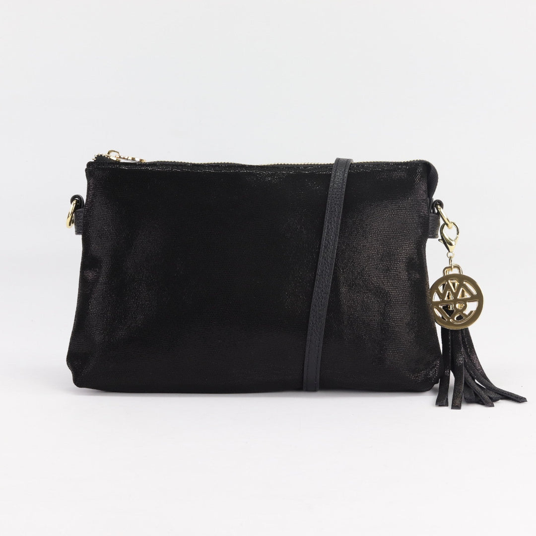 Willow & Zac Ruby leather clutch crossbody bag black cosmos #colour_black-cosmos