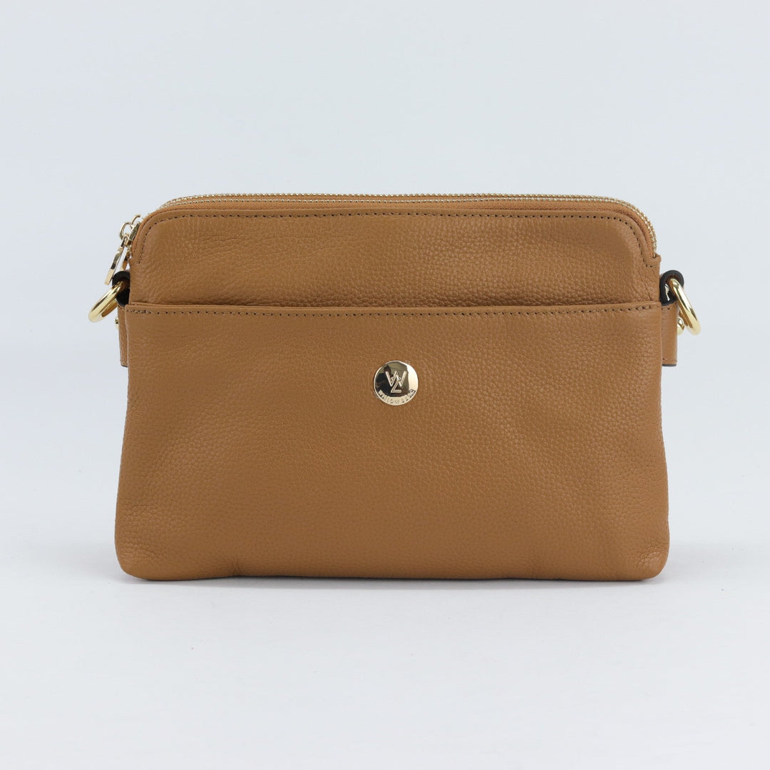 Willow & Zac Trisha leather crossbody caramel #colour_caramel